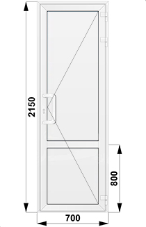 Пластиковые уличные глухие одностворчатые входные двери 700x2150